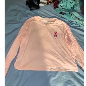 Long Sleeve cropped PINK tee Medium
